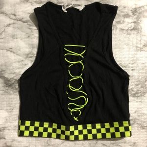 LF neon bungee checkered shirt